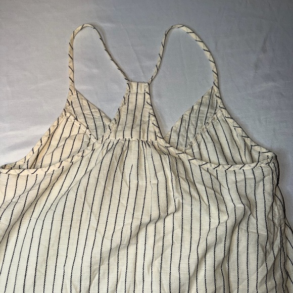 Lovestitch Embroidered Tank Top Cream Black Striped Boho Women’s M - Picture 5 of 5